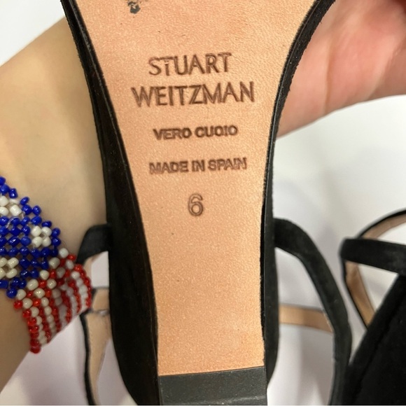 Stuart Weitzman black wedge sandals size 6 - Picture 7 of 8